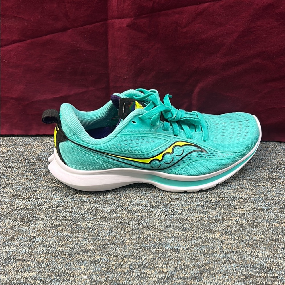 Saucony Green and Blue Athletic Shoes with Breathable Mesh